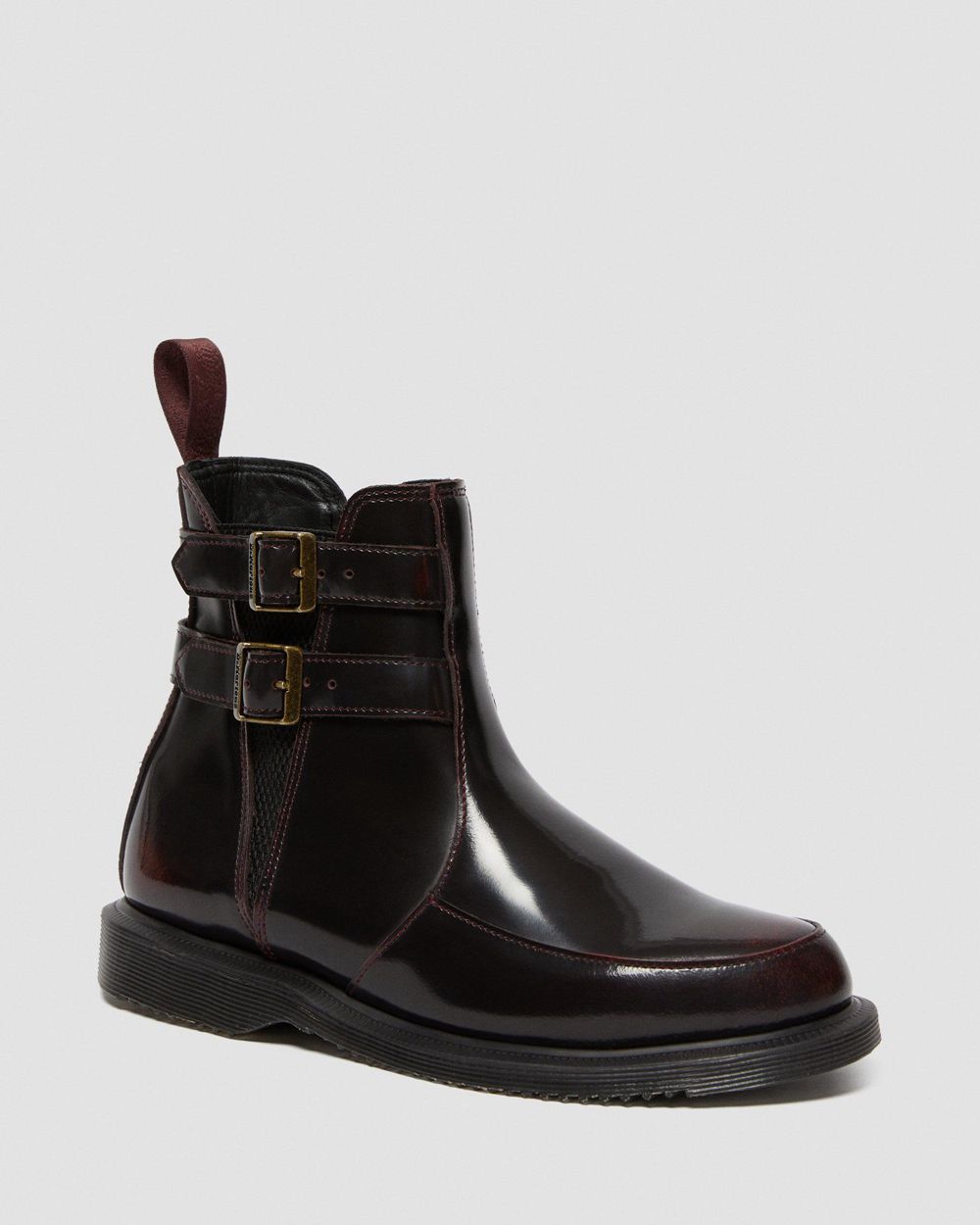 Dr Martens Flora Arcadia Kožené Buckle Chelsea Boots Damske ( Červené ) SK 279-QZAHFY